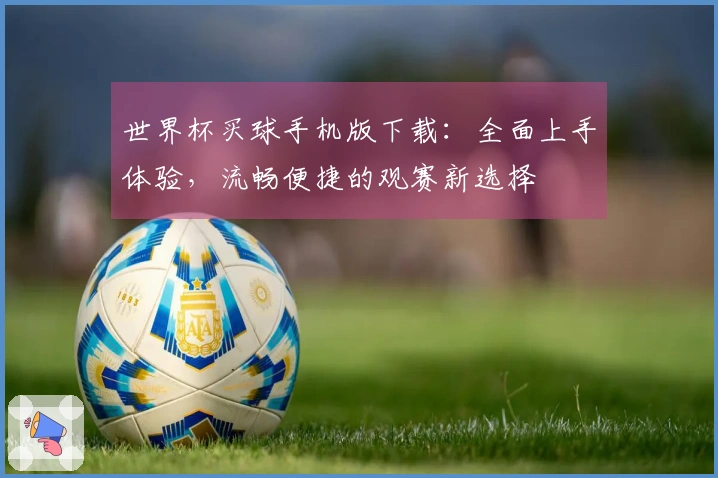 世界杯买球手机版下载：全面上手体验，流畅便捷的观赛新选择